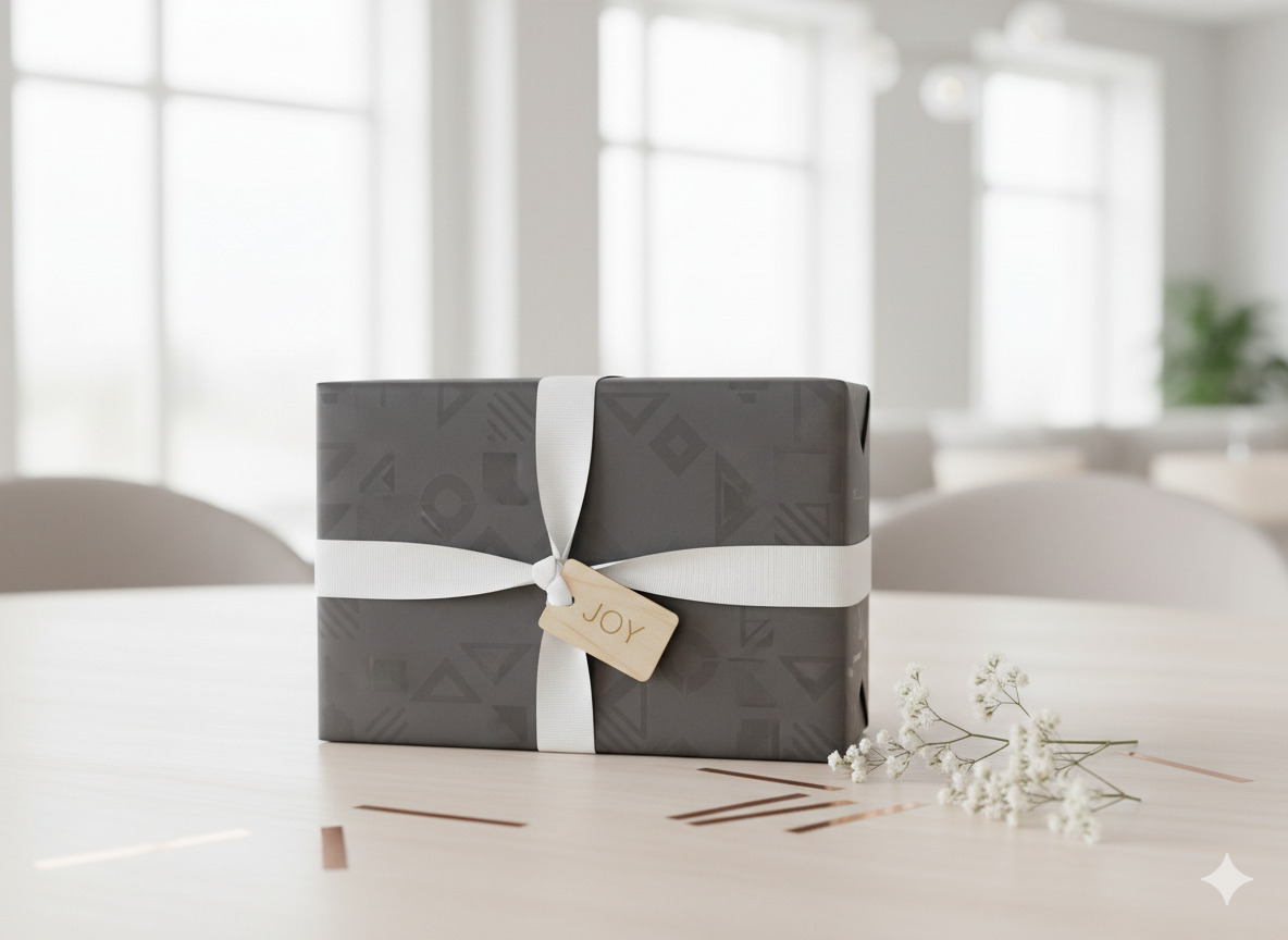 Modern minimalist gift wrapping